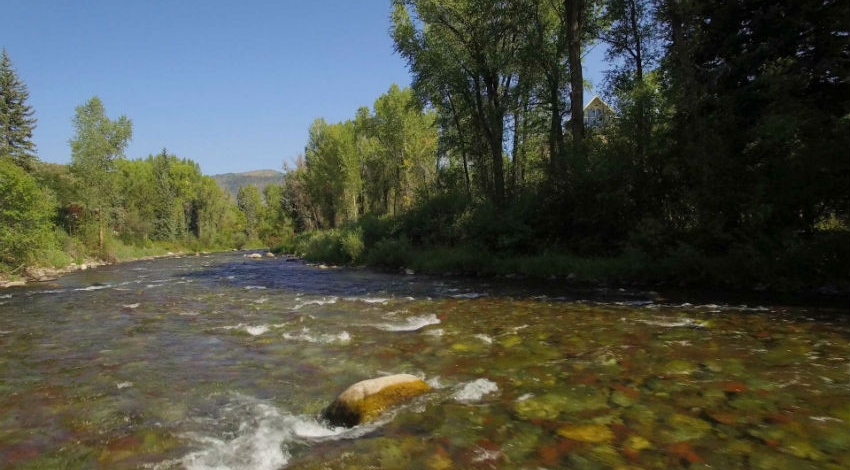 Casa Camilla Aspen Main House Roaring Fork river