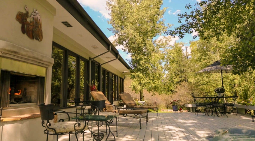 Casa Camilla Aspen Main House exterior deck spa firehouse
